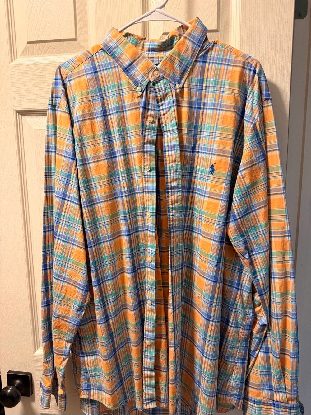 Ralph Lauren Yellow, Blue & Cream Plaid Button-Down Shirt